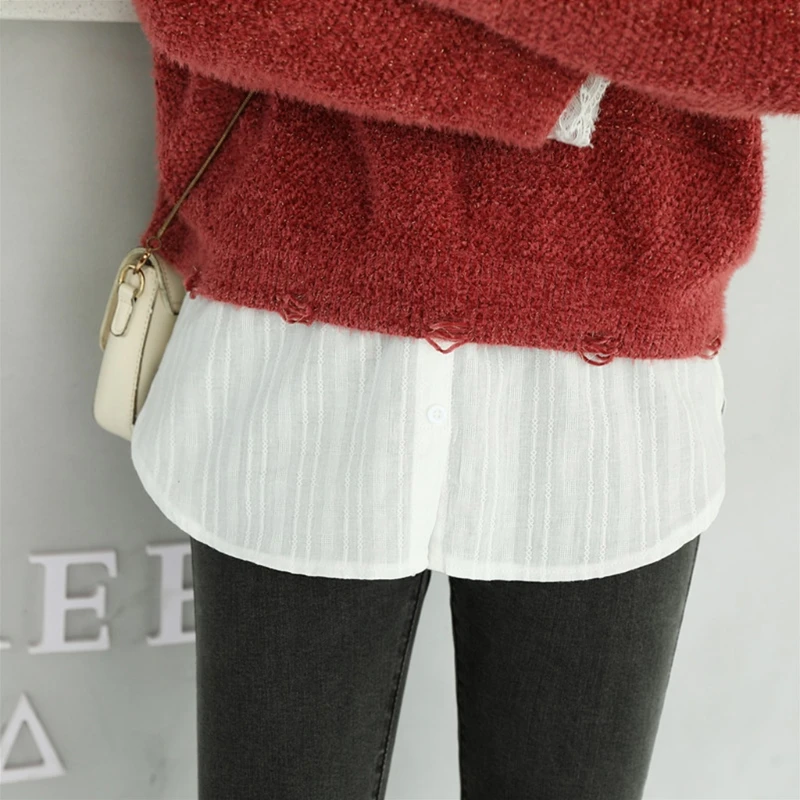 2021 Для женщин наслоения поддельные Топ Нижняя юбка с запахом удлинитель для