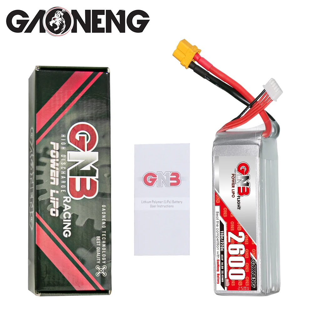 Аккумулятор Gaoneng GNB 2600 мАч 4S1P 14 8 в 110C/220C Lipo с разъемом XT60 для радиоуправляемого