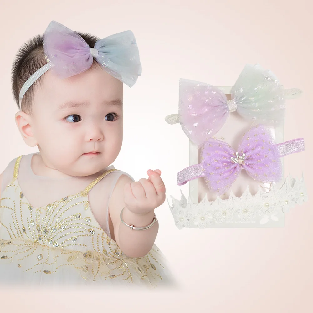 

baby girl for newborns Boxed three-piece baby headband Fashion Style Cute colorful Party exclusive pour enfants turbantes para
