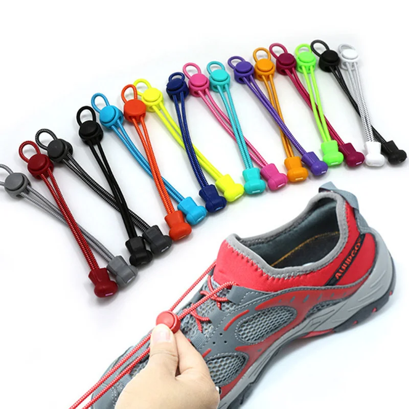

1Pair Sneaker ShoeLaces Elastic No Tie Shoe Laces Stretching Lock Lazy Laces Quick Rubber Round Shoelace Shoestrings 17 Colors