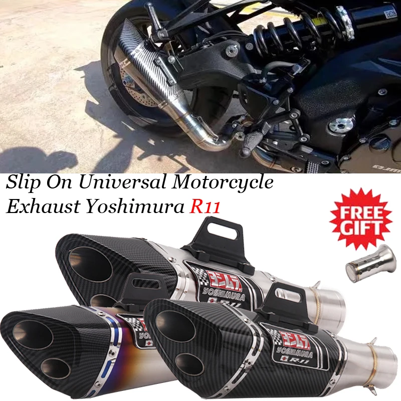 

51MM Universal Motorcycle Exhaust Pipe Yoshimura R11 Modified Escape Moto For MT07 Z650 Z900 ER6N CBR1000RR YZF R1 R3 R6 S1000RR