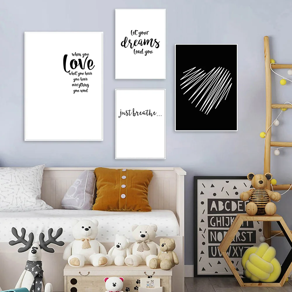 Мотивационная Цитата плакат любовь игровая комната холст Художественная печать