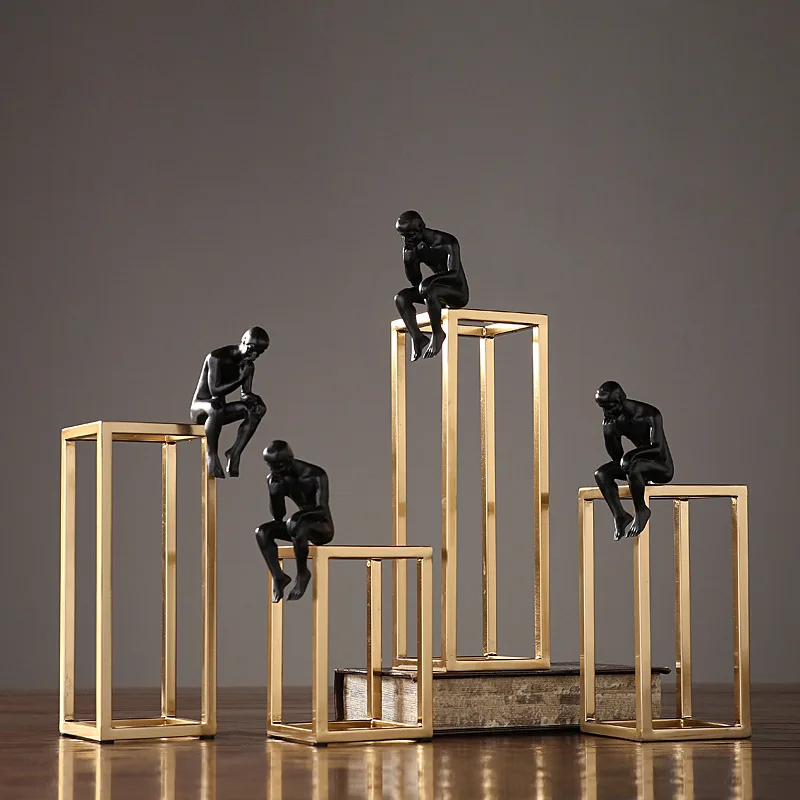 

Modern Creative Home Furnishing Accessories Soft Decoration Thinker People Study Room Living Room Office Decoration Gift