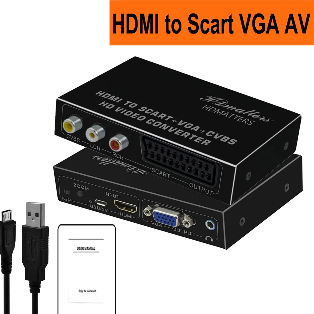 Переходник HDMI в Scart VGA RCA переходник in to out композитный AV для PS4 DVD ПК apple TV|hdmi scart