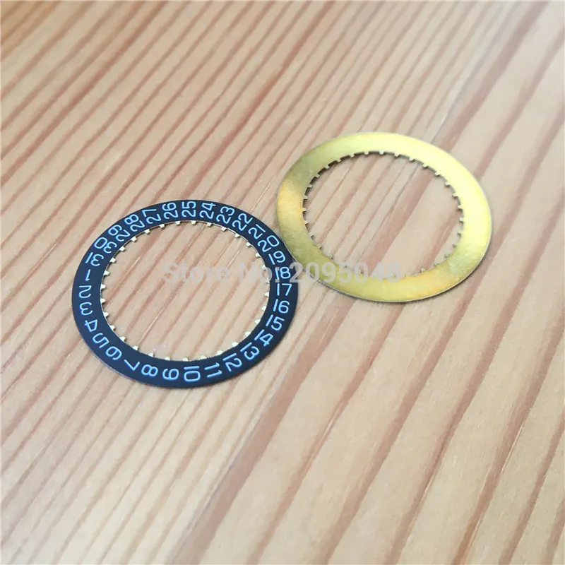 black white letter calendar bezel for ETA2892 watch movement replacement parts