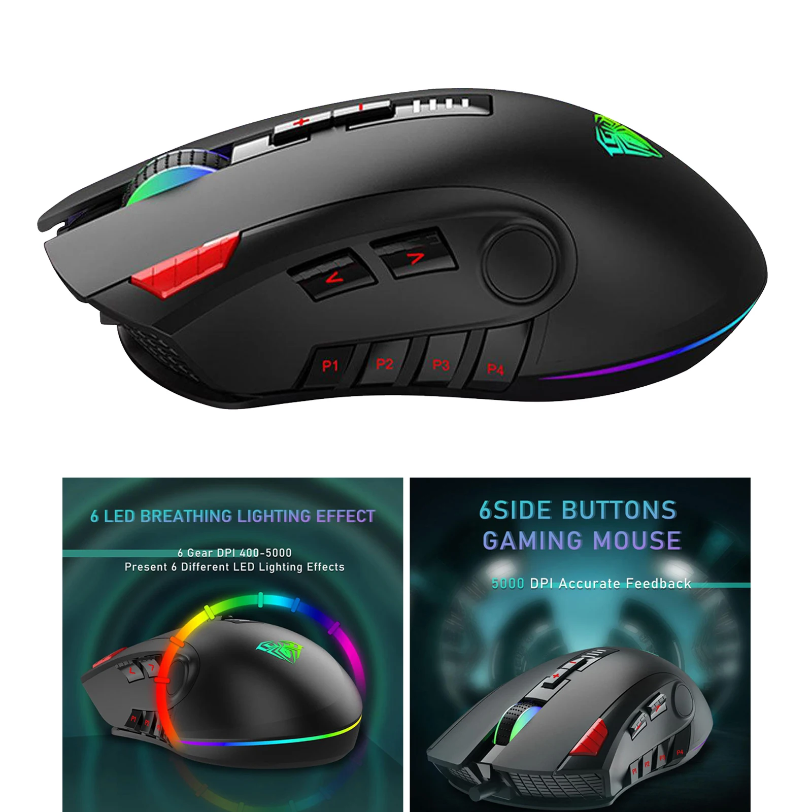High Performance 5000 DPI Professional Wired Silent Version Mice Computer Mouse for Laptop Gamer Desktop Internet Cafe PC