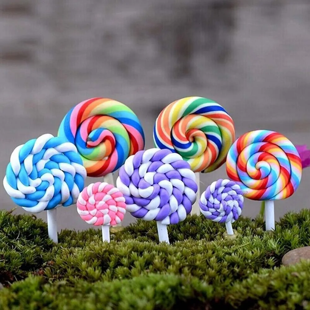 

10/15pcs Miniature Dollhouse Lollipop Miniature Figurine Crafts DIY Fairy Garden Micro Landscape Decoration Hot Items
