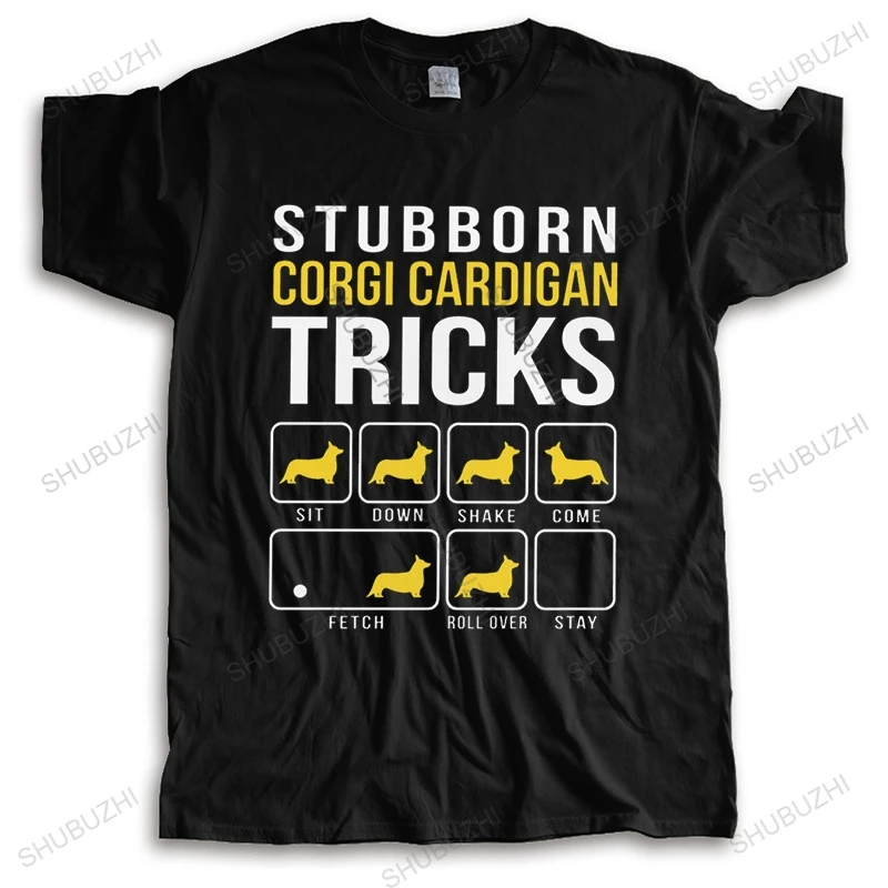 

Humor Corgi Cardigan Stubborn Tricks T-shirt Short Sleeve 100% Cotton Tee Shirt Japanese Dog Lover Tshirt for Birthday Gift Tops