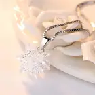 Новое поступление 925 стерлингового серебра роскошные циркония цветок лотоса ожерелья и кулоны для женщин Мода стерлингового серебра-ювелирные изделия