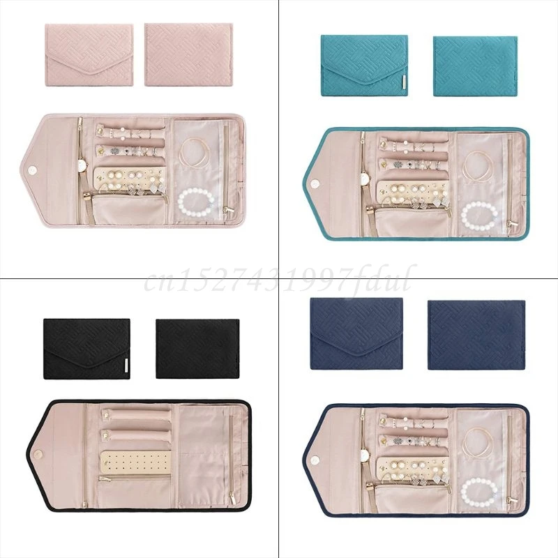 Дорожный органайзер для бижутерии рулон складной чехол ювелирных изделий