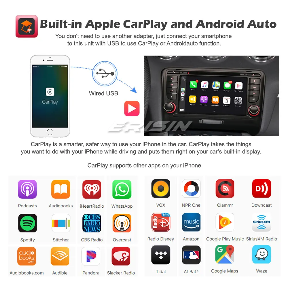 Erisin 6992 9" 8-Core Android 10.0 DAB+Car Stereo CarPlay OBD USB GPS For Mercedes Benz A/B Class Viano Vito Spinter VW Crafter |