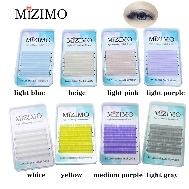 , Pink, Blue, Beige, Purple, White, Gray Natural, Soft, Extended, Single Color False Eyelash Makeup Tool