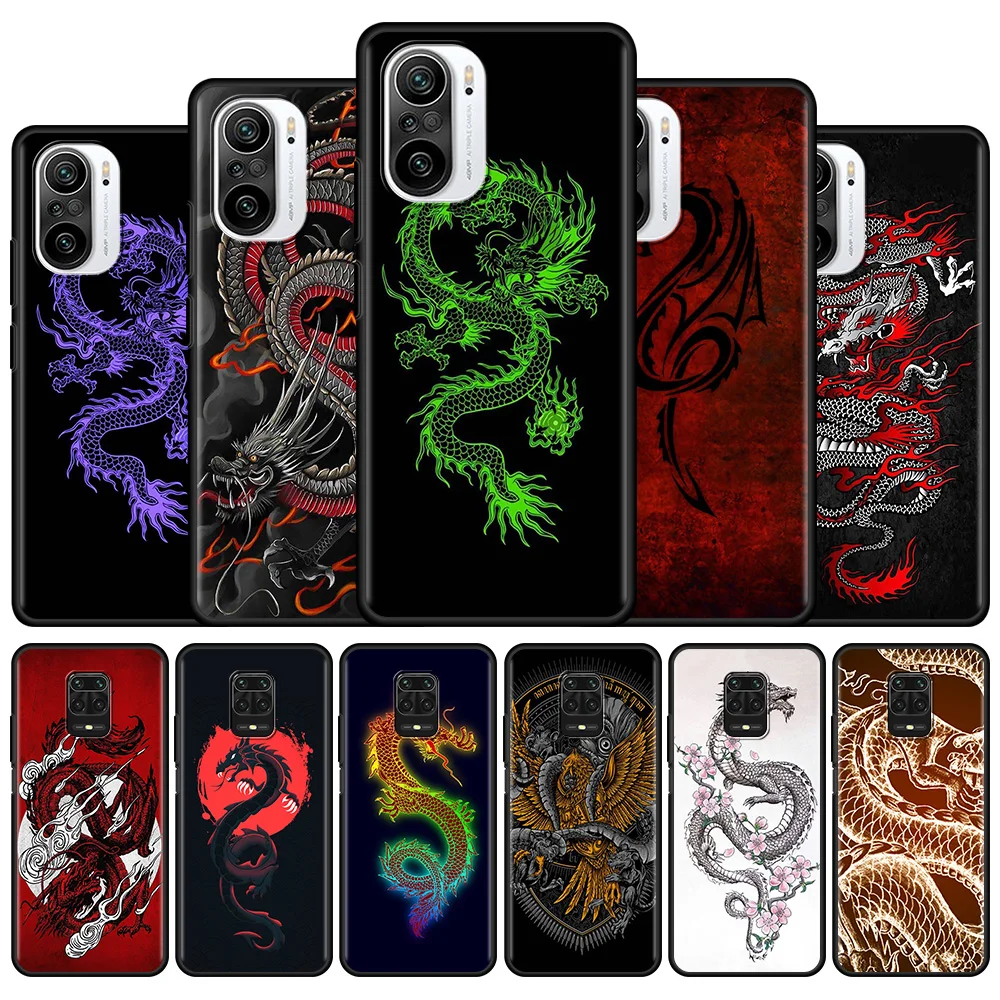 

Cool Dragon Mobile Phone Case for Xiaomi Redmi Note 9S 9 8 Pro 7 9C 8T 9A K40 10 7A 8A 9T 6A Soft Bag Funda Capa