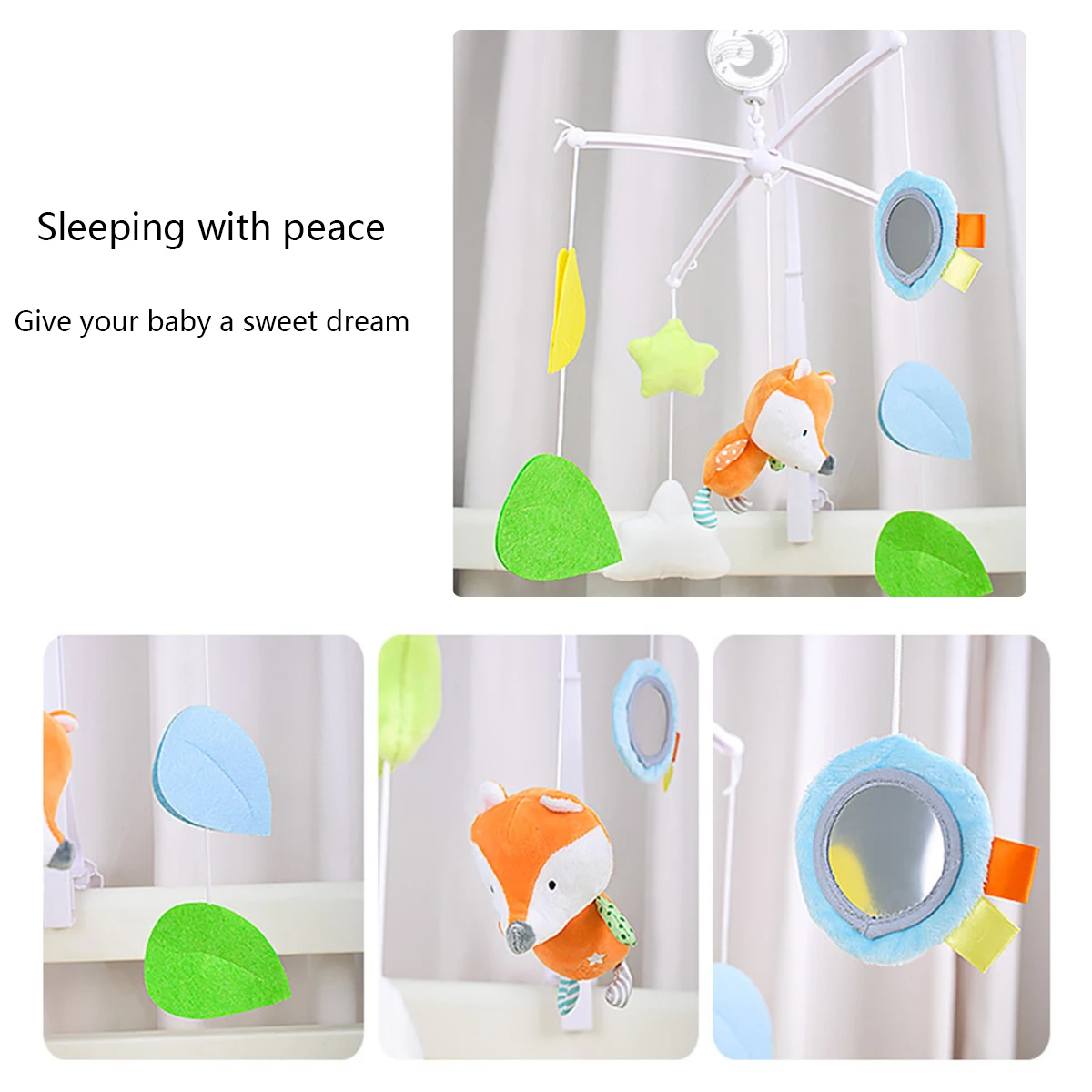 

Baby Mobile Rattles Toys baby Toys with Music Carousel Crib Holder Baby Mobile To Bed Bed Bell Mom Handmade Toys for Newborns