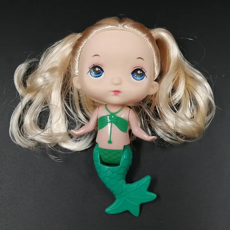 Милые Kawaii суставы женщина девушка кукла игрушка DIY Макияж обнаженные куклы девушка Коллекция подарков на день рождения 15 см - Цвет: Head with FishTail C