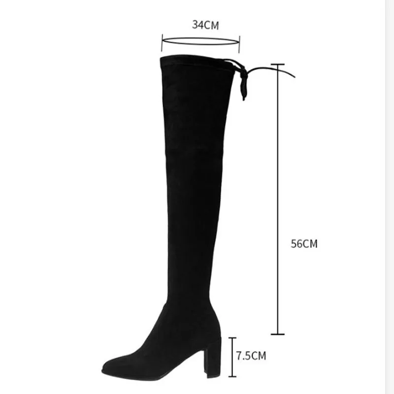 

ochanmeb luxury brand stretch suede leather over the knee high boots for women spring autumn winter high heeled nude beige shoe