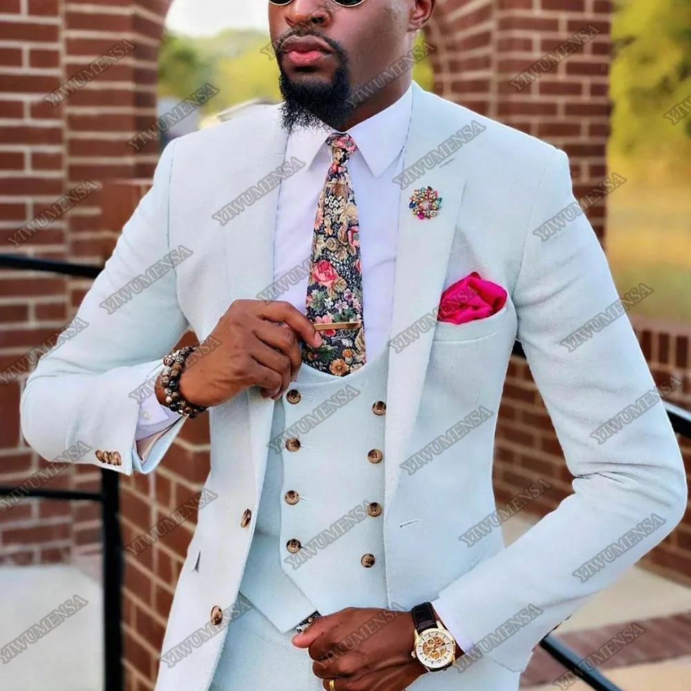 England Style Wedding Tuxedo 3 Pieces Groom Wear Blazer Terno Masculino Jacket+Vest+Pants Mens Suits Business Costume Homme | Мужская
