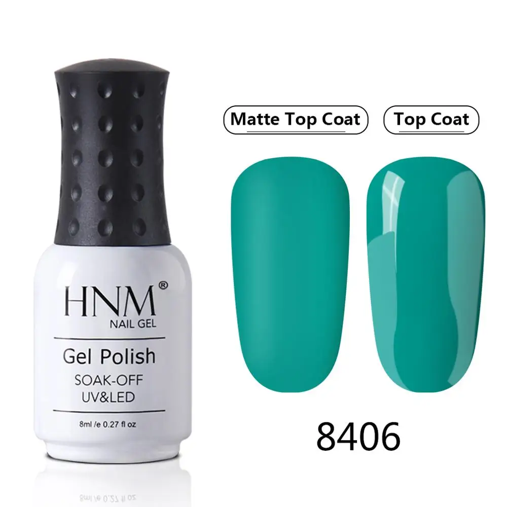 8406 HNM Green Yellow Matte Effect Gel Nail Polish Need Matt Top Coat Base Semi Permanent UV LED Lamp Hybrid Varnishes Lacquer Gellak - Color: 8406
