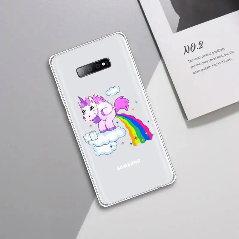 

unicorn cute funny colorful animal Phone Case Transparent For Samsung Galaxy A 71 21s S note 8 9 10 plus 20 ultra