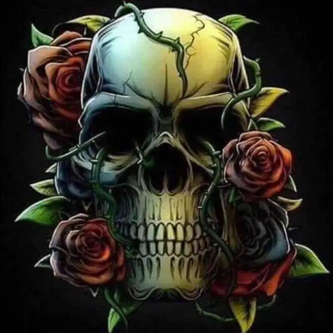 

100% Full 5D Diy Daimond Painting "Skull Rose" 3D Diamond Painting Round Rhinestone Diamond Painting Embroidery
