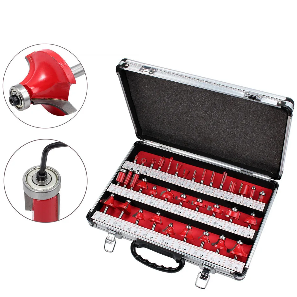 

Фрезы для деревообработки, твердосплавные насадки с хвостовиком 6 мм, 35 шт./компл. для гравировального режущего инструмента