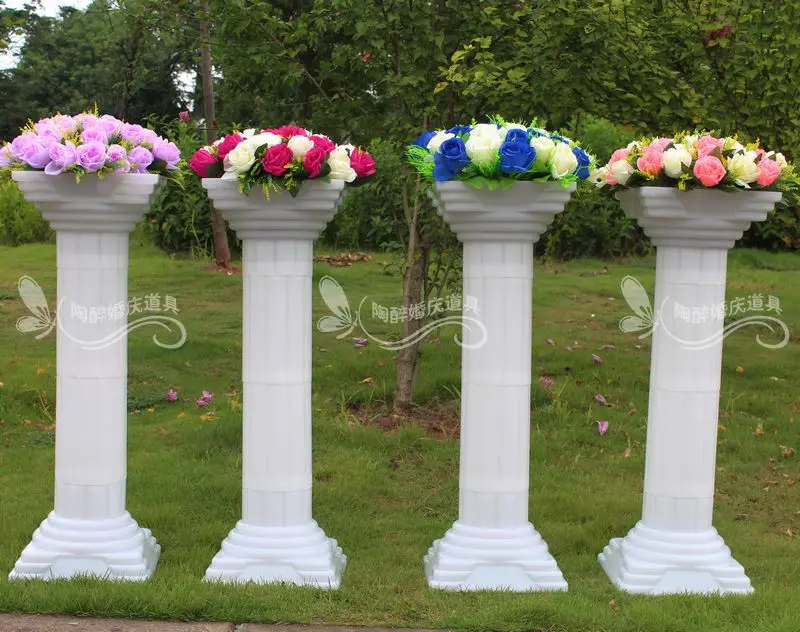 

10pcs/lot White Plastic Roman Columns Road Cited For Wedding Party Decorations Hotels Shopping Malls Opened Welcome Road Lead