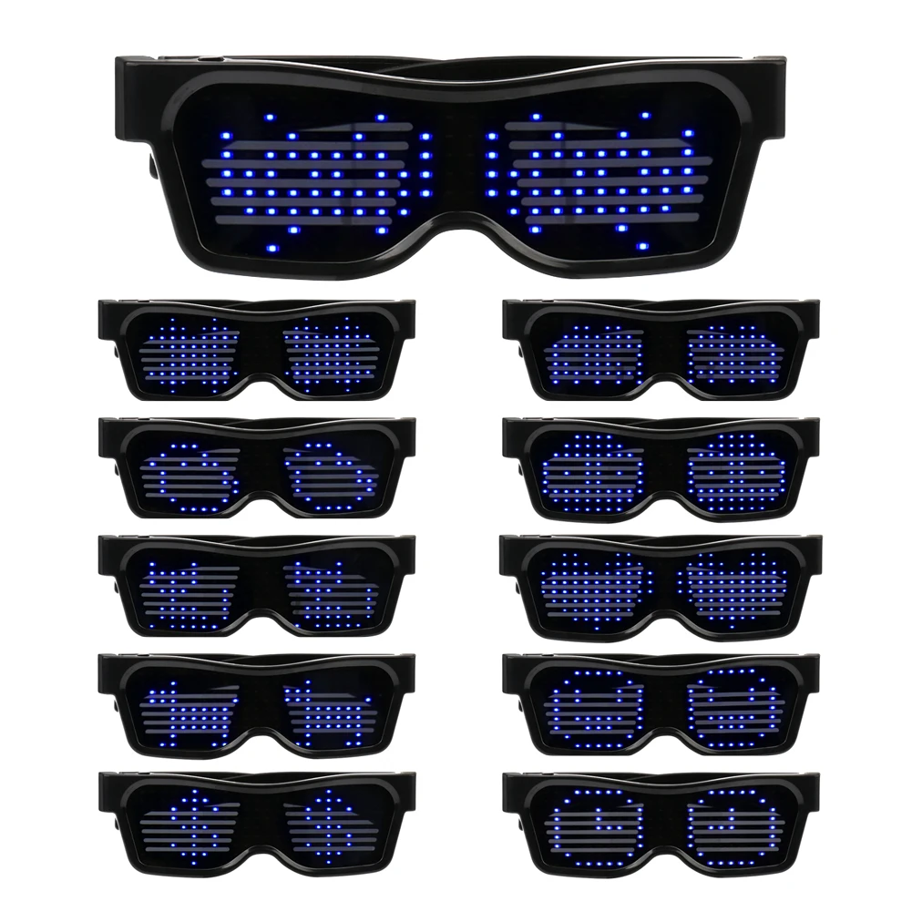 Новые светодиодные вечерние светящиеся очки DIY с App управлением Многоязычная