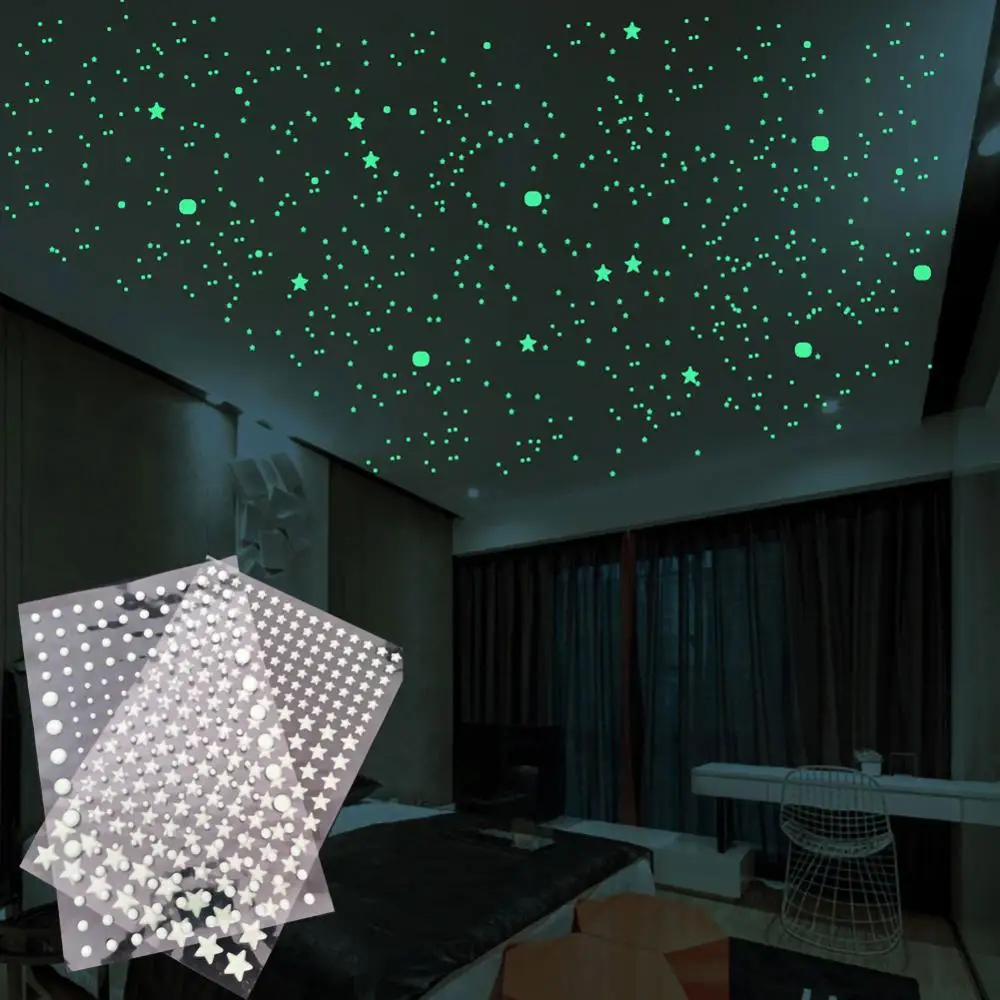 

Luminous Bubble Stickers Bedroom Living Room Removable Luminous Bubble Wall Stickers Star Dots Wall luminous Decoration Stickers
