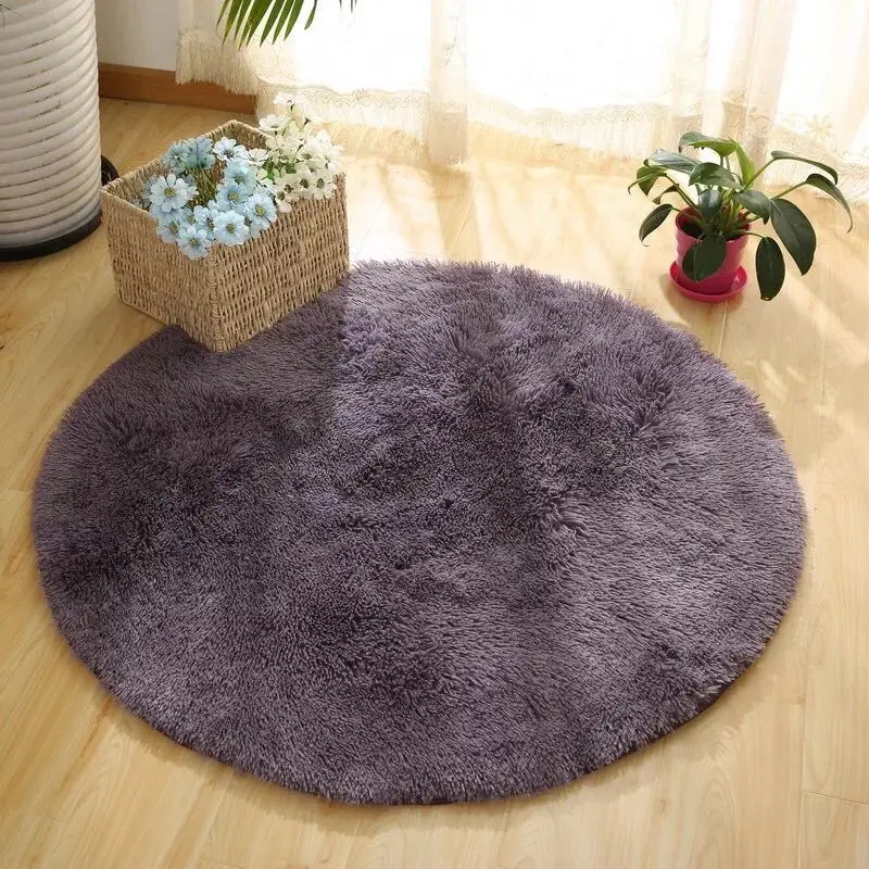

Home Soft Bedroom Dyeing Velvet Short Plush Carpet Rugs for Hotel / Living / Bath / Children Room Kitchen Mats Round Mat