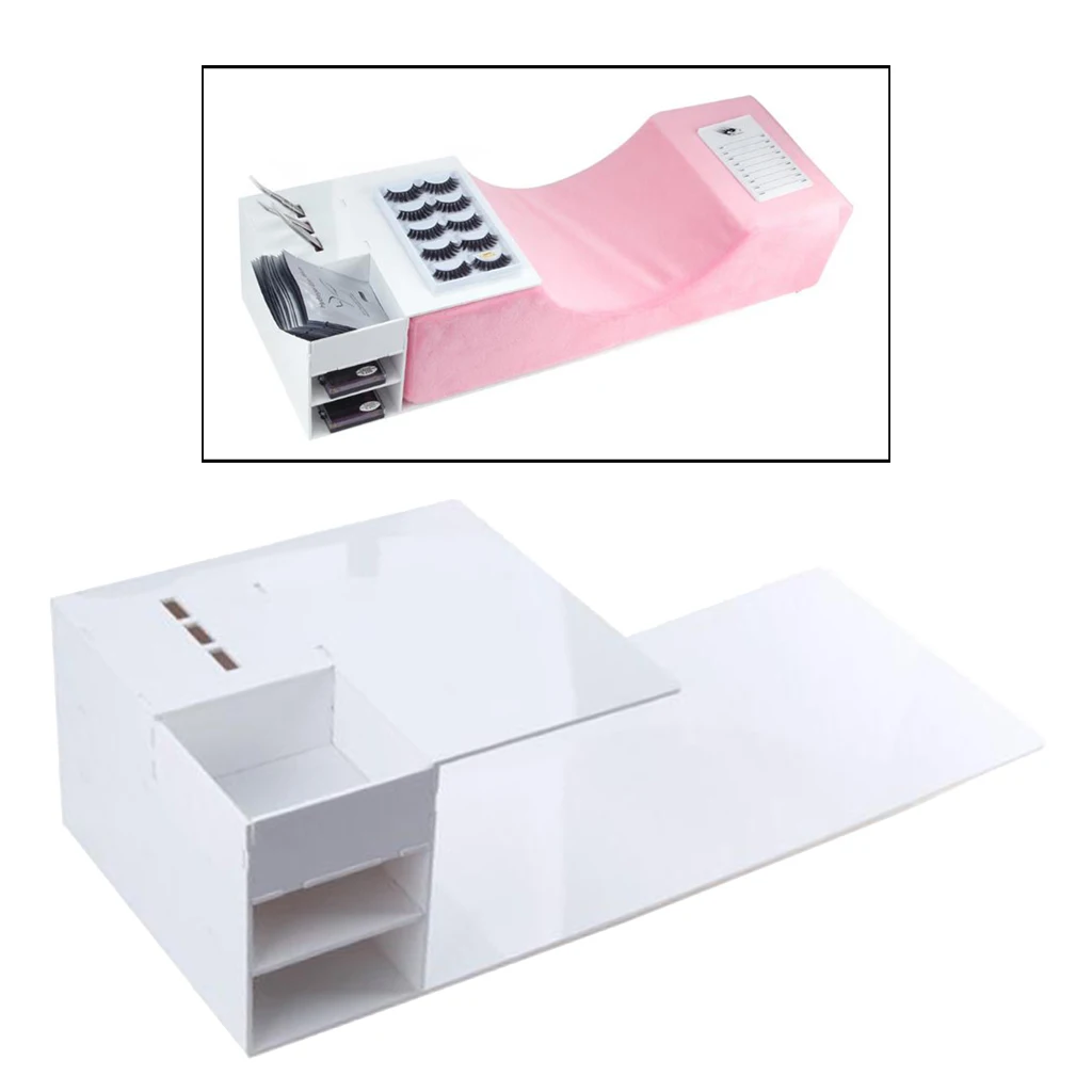 Акриловая полка для наращивания ресниц стойка и подушек пинцета Белых Ресниц -