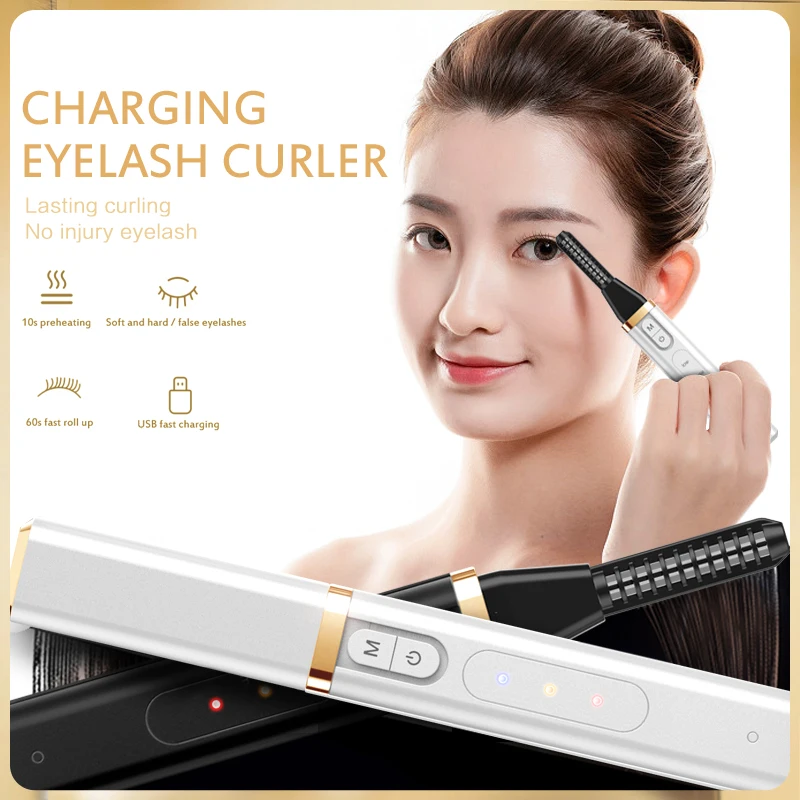 

USB Electric Eyelash Curler Chargeable Moving Ion Eyelash Curling Artifact Heated Lasting Stereotypes Handheld Curling Kit