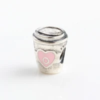 lorena authentic 925 sterling silver cute milk tea cup and coffee cup beads fit original bracelet pendant diy jewelry charms