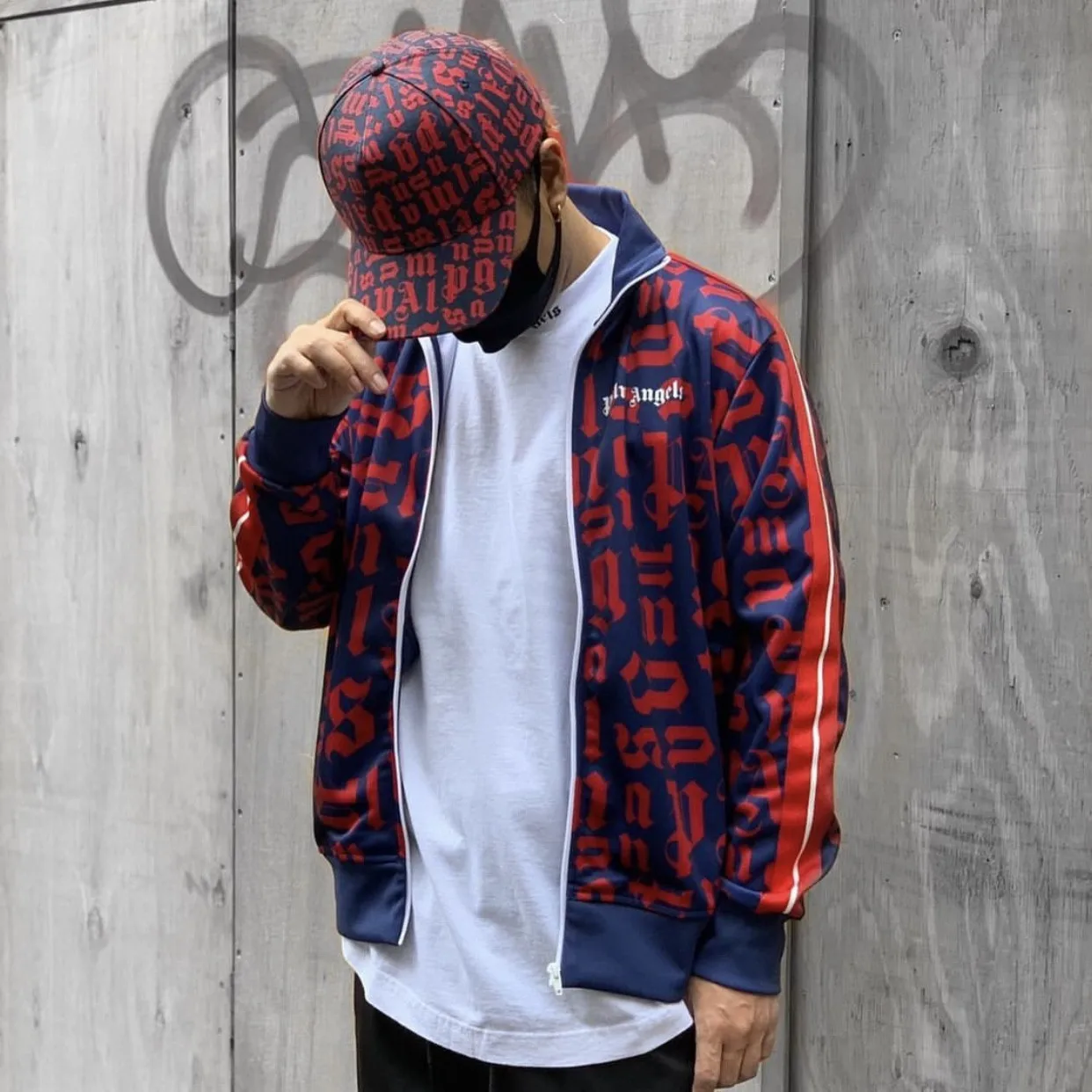 

Palm Angels side striped letters full print loose versatile men and women