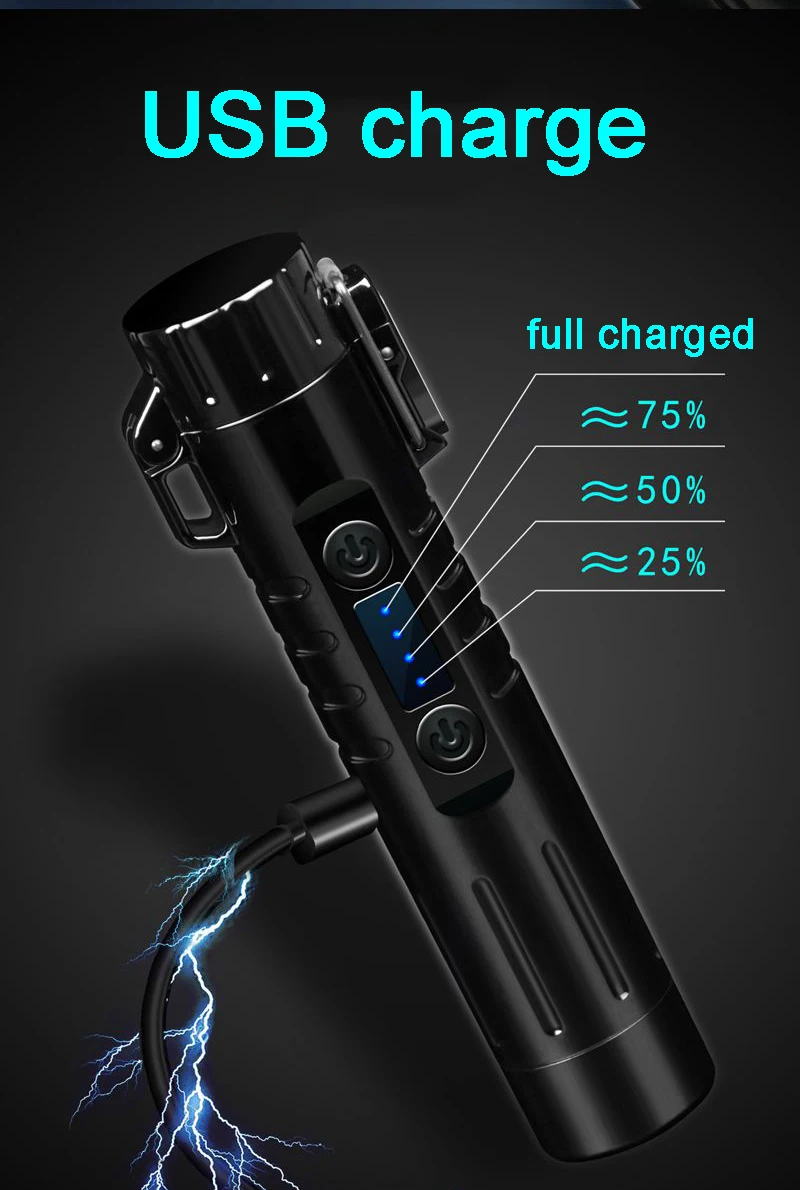 

Dual ARC Plasma Electic Lighter With Men's Razor Beard Shaver Windproof USB Rechargable