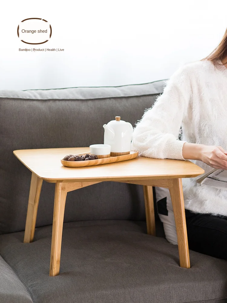 

Light soft bamboo solid wood coffee table storage square simple modern desk many scenes suitable for small apartment