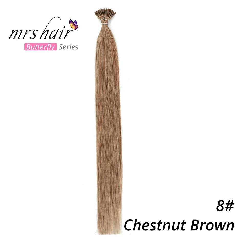 MRSHAIR 1 г/шт. 1" 20" 2" предварительно связаны волос я Совет машина сделала Реми прямые человеческие волосы на капсуле настоящие волосы 50 шт - Цвет: #8