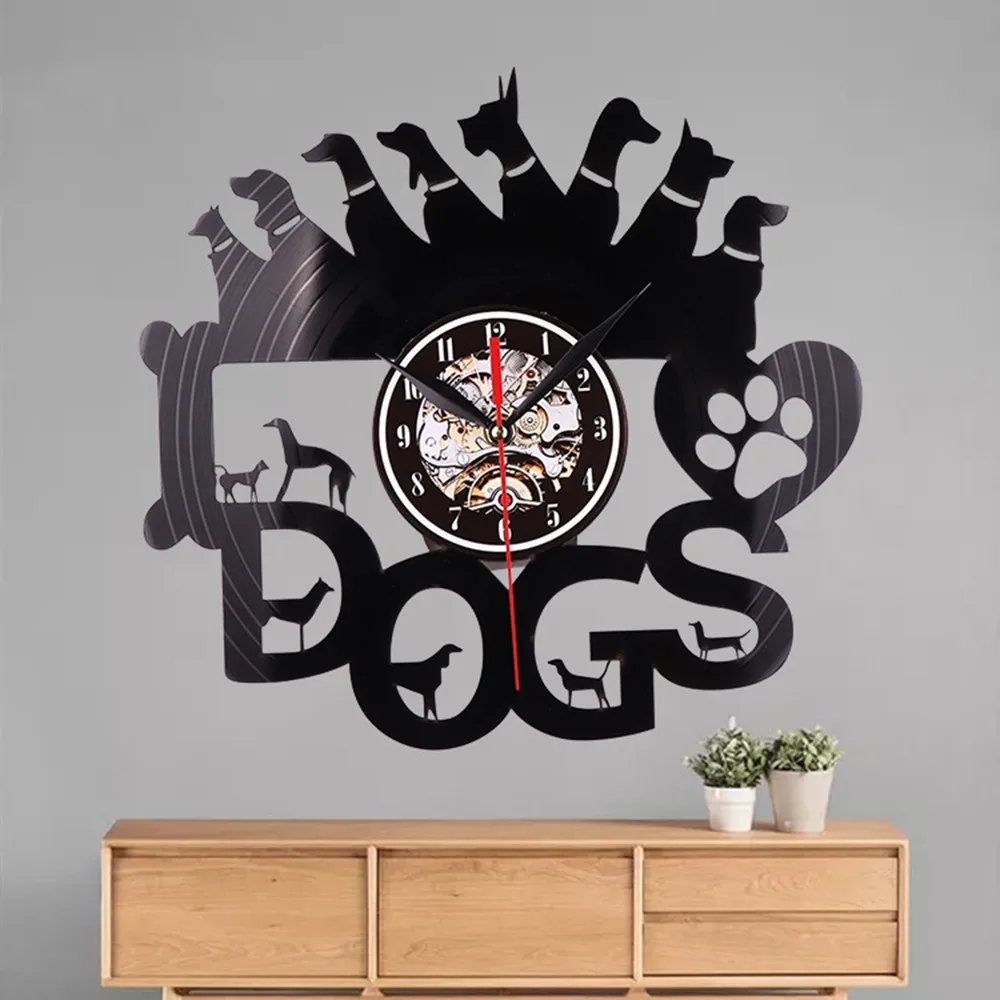 2019 разная форма в виде собаки полые виниловые часы подарок для любителей собак