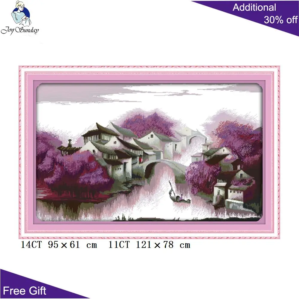 Joy Sunday фиолетовый сон F318 вышивка крестиком 14CT 11CT Счетный и штампованный домашний декор фиолетовый сон наборы для вышивки крестиком
