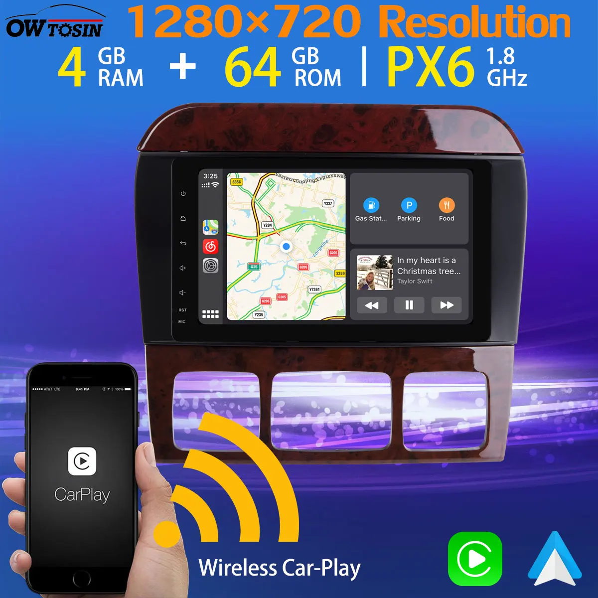8 &quot1280*720P PX6 4 + 64G Android 10 0 Автомобильный мультимедийный плеер для Mercedes Benz W220 W215 S280 S320