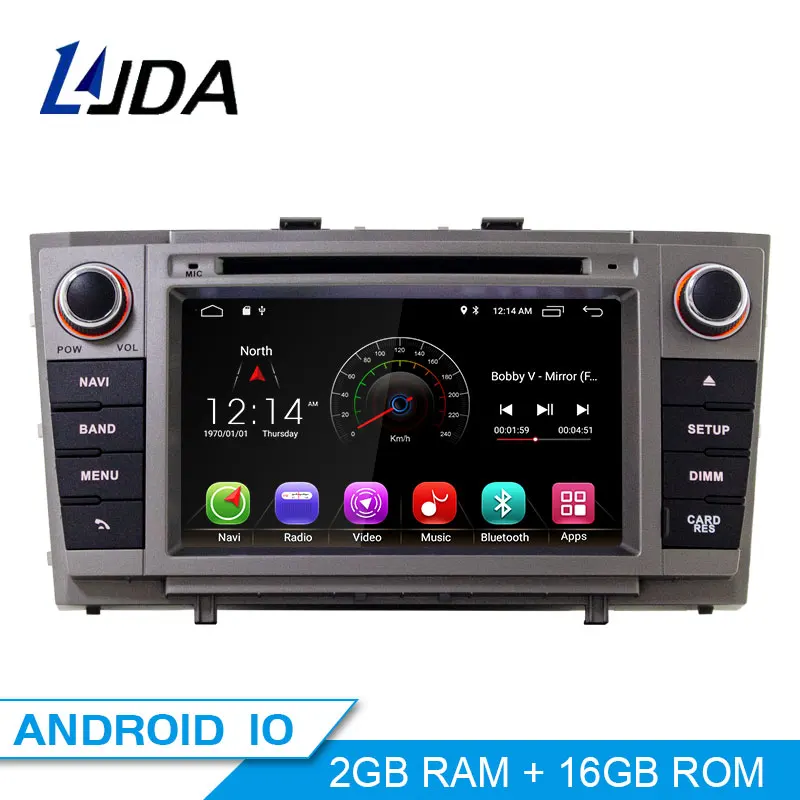 LJDA 2 Din Android 10,0 автомобильный dvd-плеер для Toyota Avensis T27 2009- Wifi gps Радио 2 Гб ram 16 Гб rom четырехъядерный Мультимедийный USB