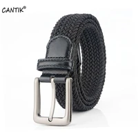 cantik new good quality knitted nylon elastic belt pin buckle model jeans accessories many colours to choose 3 5cm width cbca141