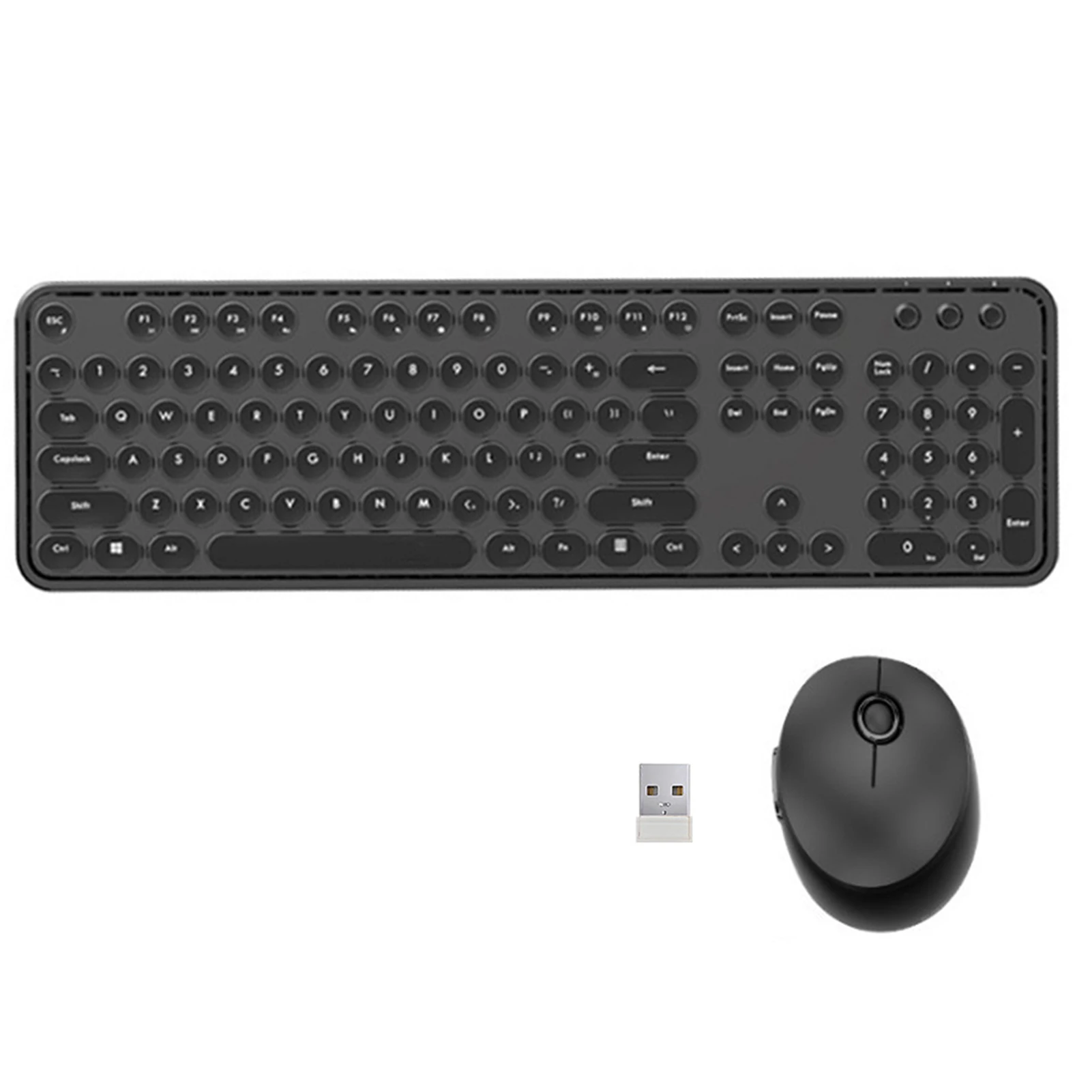 

Stylish Plug And Play Computer Accessories 2.4GHz Wireless For PC Laptop Office Quiet Keyboard Mouse Combo Optical Full Sized