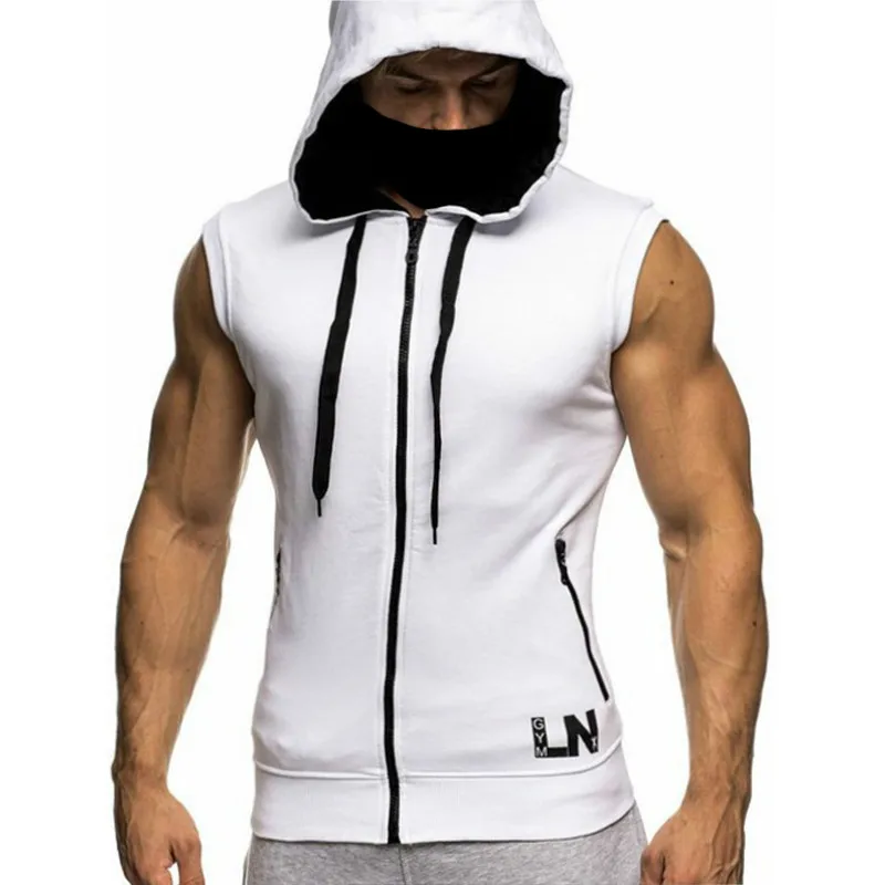 IceLion 2021 Новая мода весна для мужчин толстовки с капюшоном без рукавов Slim Fit кофты
