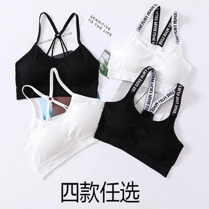 Женский спортивный бюстгальтер топ для фитнеса и йоги с буквами большого размера