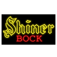 shiner bock beer light custom handmade real glass tube bar store shop advertise aesthetic room decor display neon sign 19x12