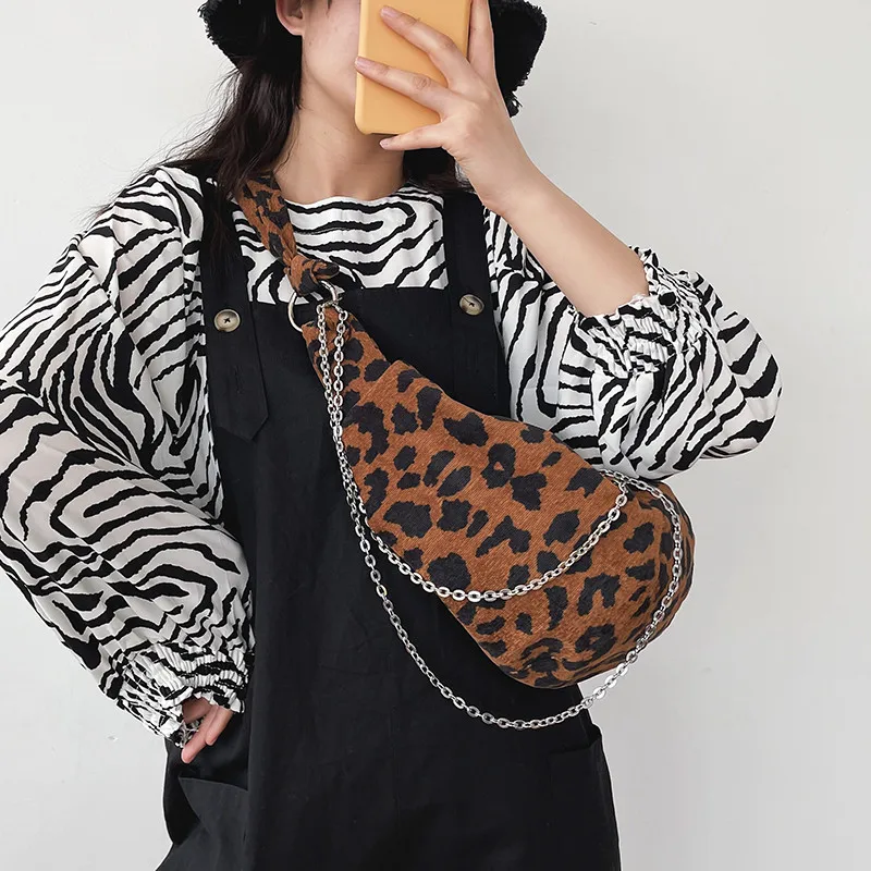 

Модные холщовые женские сумки через плечо для женщин, новинка 2021, женские нагрудные сумки с леопардовым принтом и зеброй, вместительные пов...