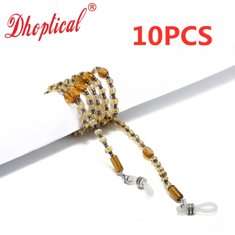 Eyewear Beaded Chain  Eyeglasses Cord Brown Glasses Material Sunglasses Rope 10 Pcs Whosale By Dhoptical