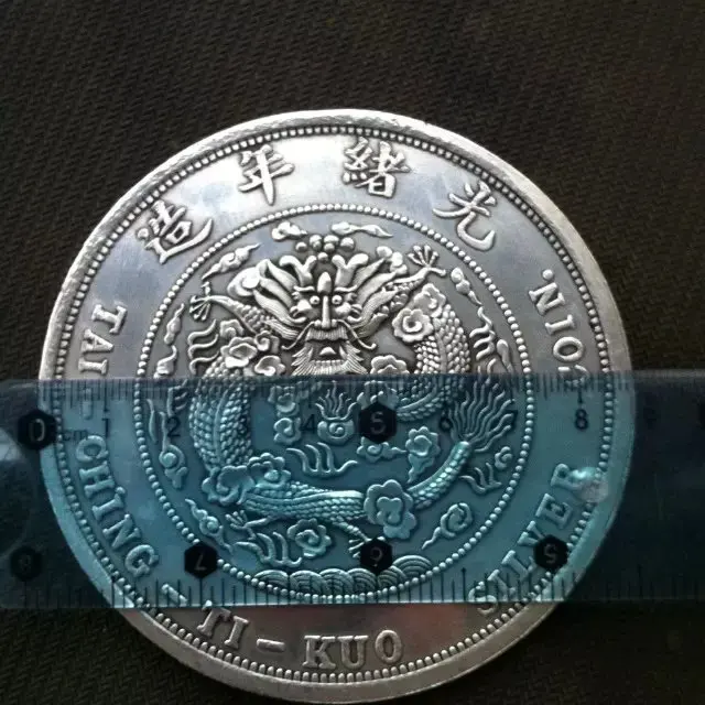 Китайской династии Цин старинное серебро доллар Монета 8 см сувенир домашнее