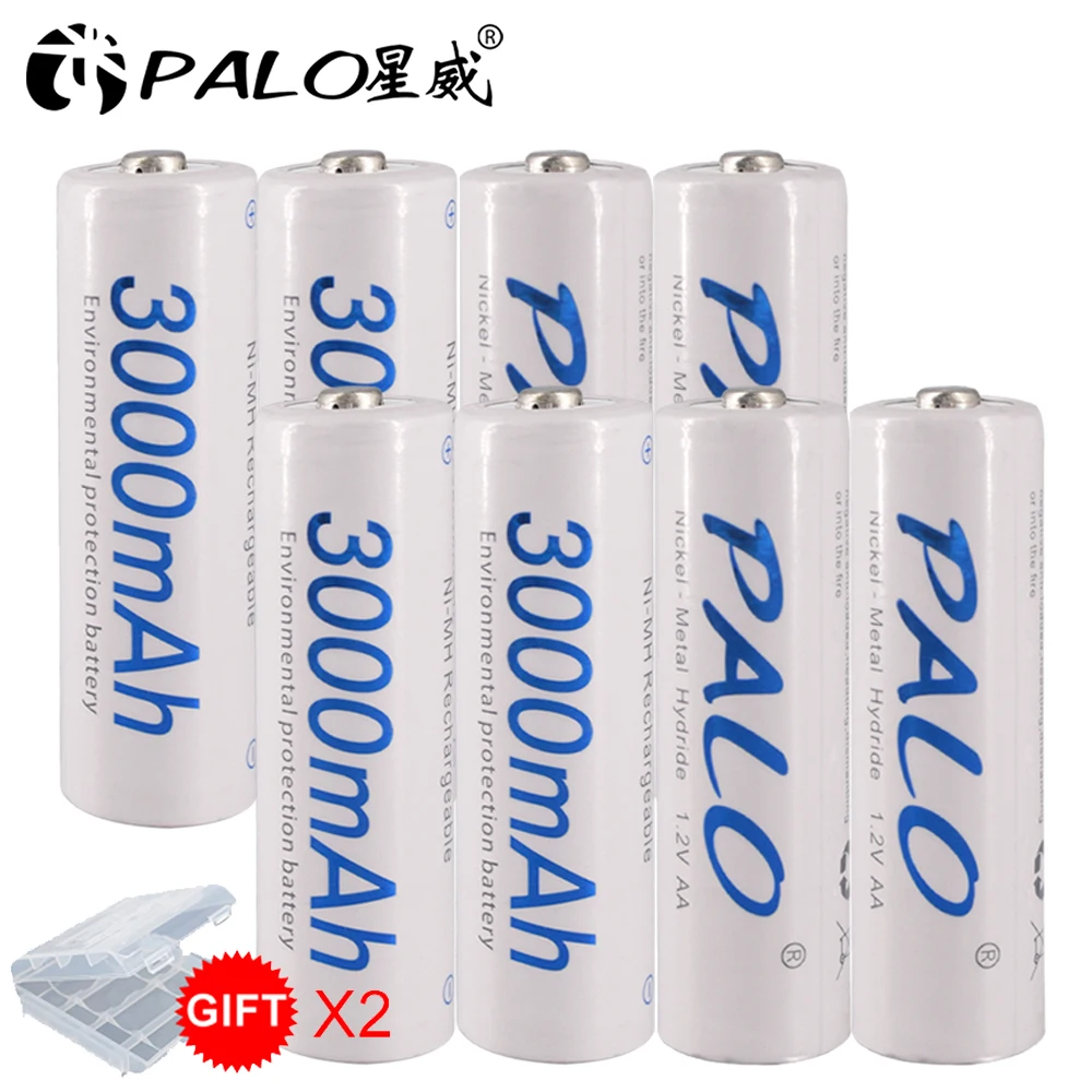 8 шт. AA батареи 1,2 V AA 3000mAh Ni-MH Предварительно заряженный аккумулятор 2A для камеры