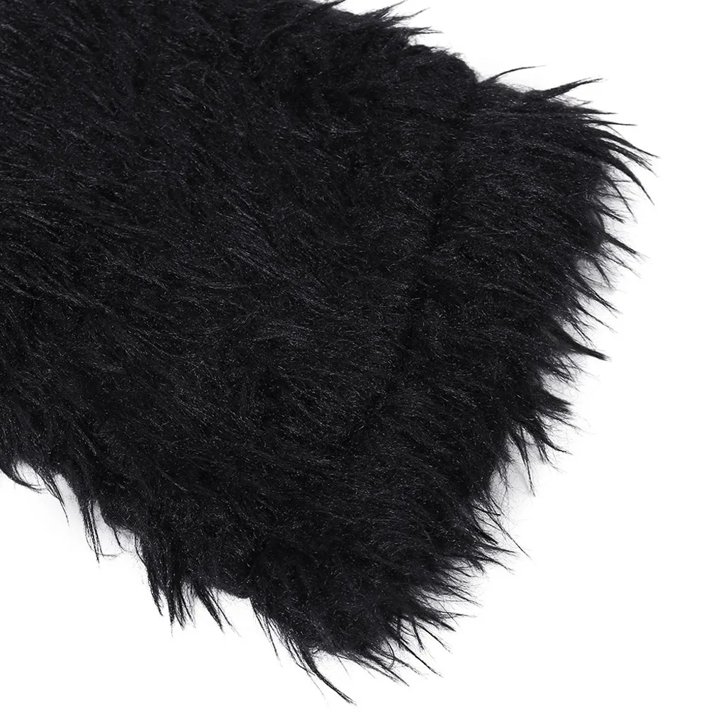 Faux Fur Coat Plus Size Women Autumn Winter Fluffy Plush Coat Solid Lapel Long Sleeve Cardigan Coat Warm Soft Outwear